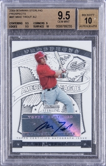2009 Bowman Sterling Prospects #BSP-MT Mike Trout Signed Rookie Card – BGS GEM MINT 9.5/BGS 10